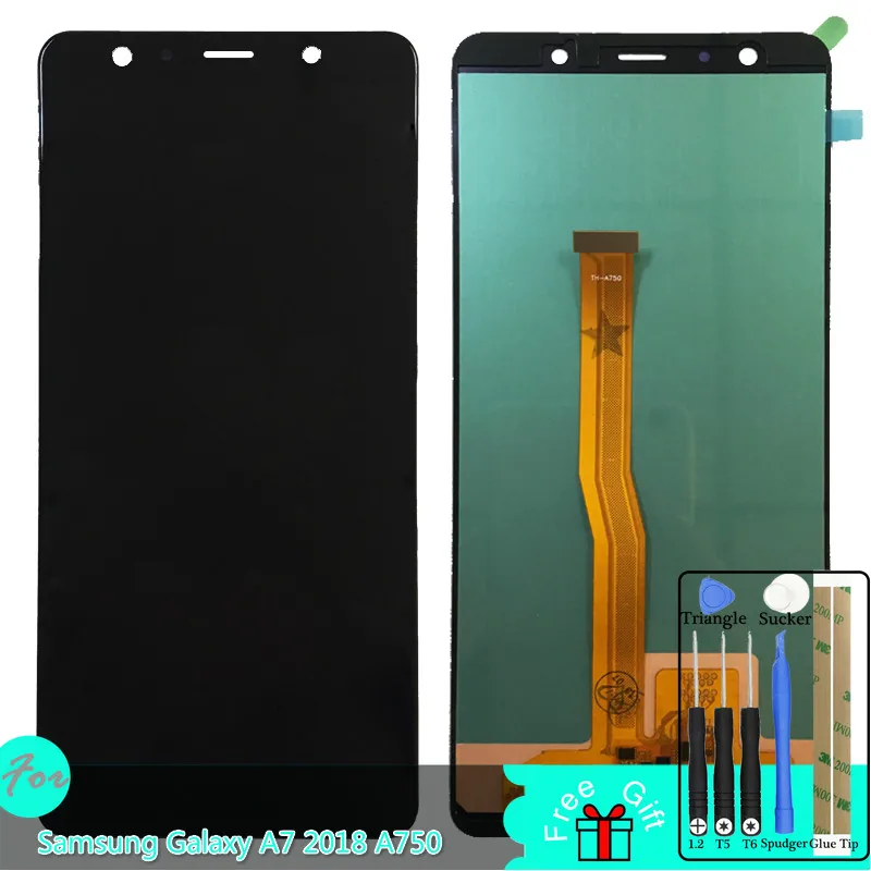 

SZMUGUA A750 LCD Display For Samsung Galaxy A7 2018 SM-A750F A750F A750 Touch Screen Digitizer Assembly With Tools