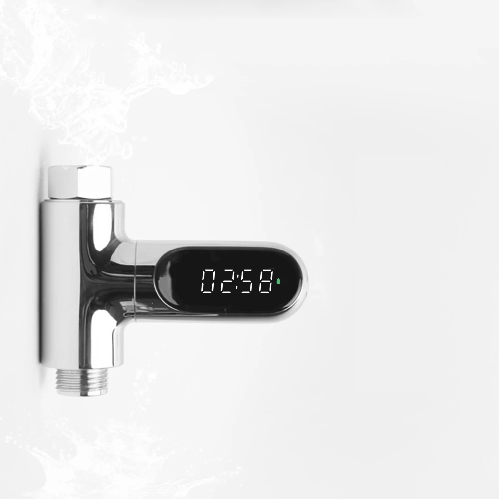 ORIGINAL  Xiaowei V2 Water Shower Thermometer LED Celsius Fahrenheit Time Display Flow Self-Generating Electr