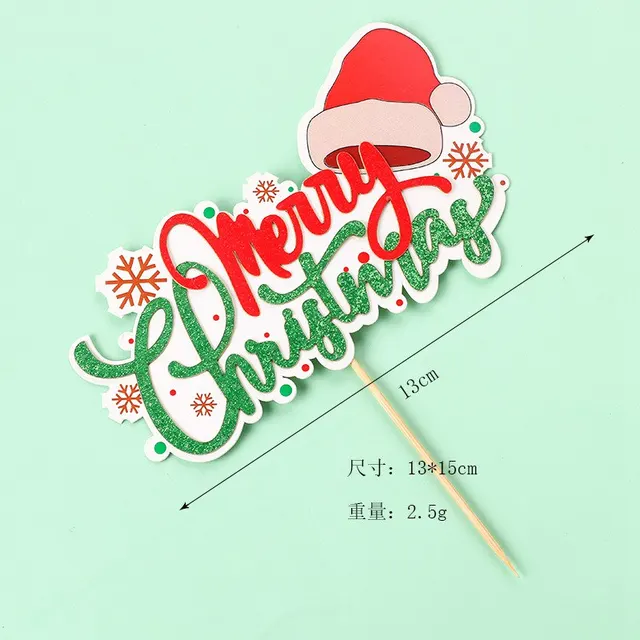 2021 Merry Christmas Cake Topper Birthday Cakes Santa Claus Cupcake Topper Merry Christmas Decor New Year Gift Natal Noel 2021 Dark Gray