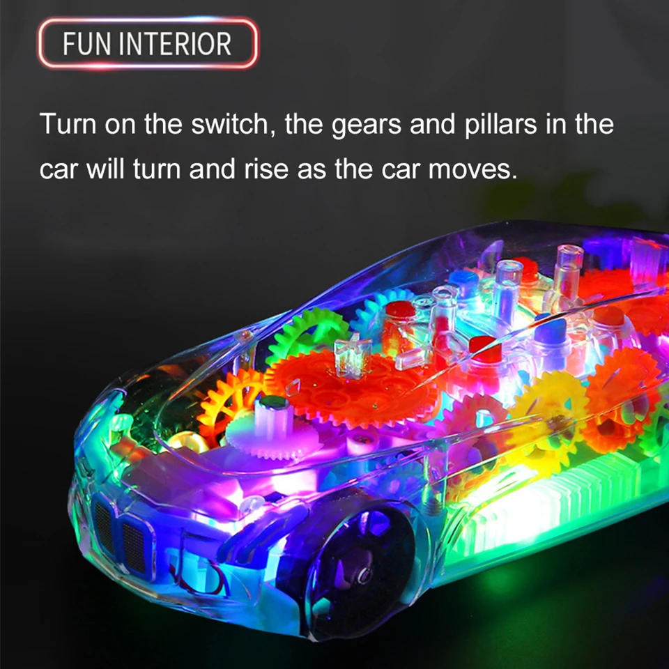 Светомузыкальный автомобиль Seelaugh прозрачный с механической передачей | Игрушки