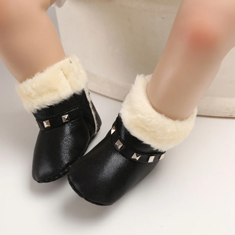 Winter Baby Girl PU Boots New Casual Shoes Newborn Cute Non-slip Soft Sole Shoe Autumn