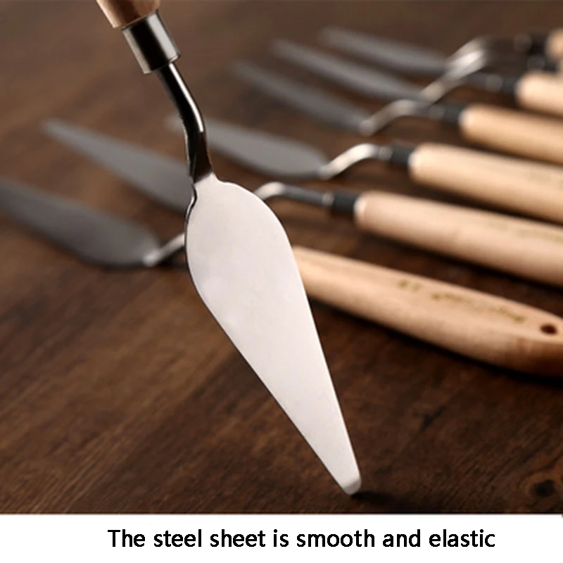 Stainless Steel Palette Scraper Knife Various Sizes Draw Spatula Flexible Blades For Watercolor Oil Gouache Artist Paint Tool painting scraper