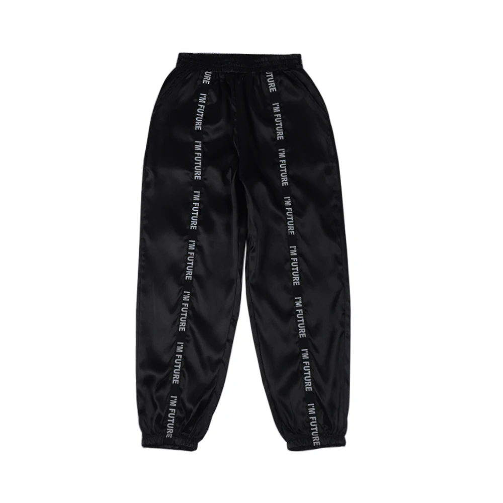 Black Sfit женские летние Сатиновые брюки карго женские европейские свободные повседневные спортивные женские джоггеры уличная одежда карго Брюки Модные женские - Цвет: Black
