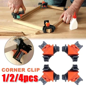 

1/2/4pcs 90 Degree Right Angle Clamp Fixing Clips Picture Frame Corner Clamp Woodworking Hand Tool Angle Clamps Pipe Clamp