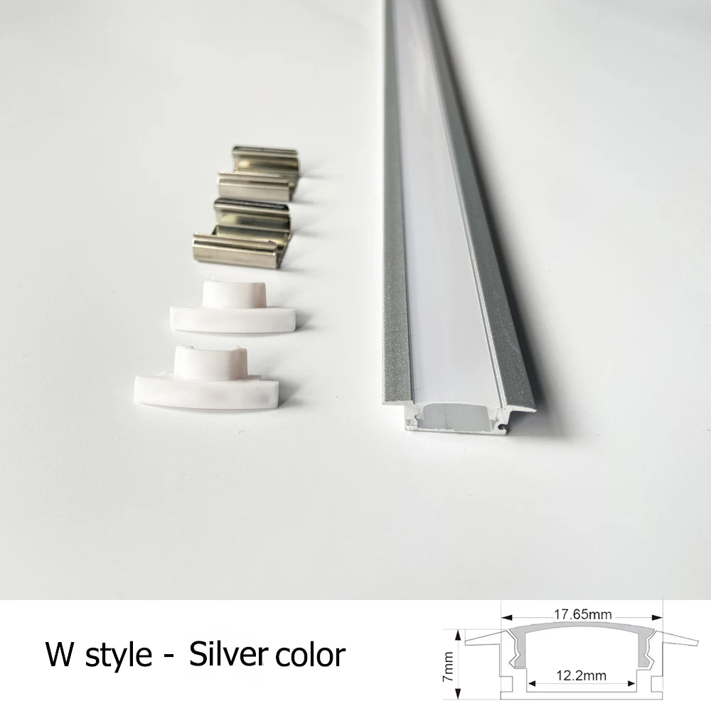 ตัวเลือกสินค้า โปรไฟล์อะลูมิเนียม LED สำหรับแถบไฟ 5050/2835 พร้อมฝาครอบ 0.5 ม.