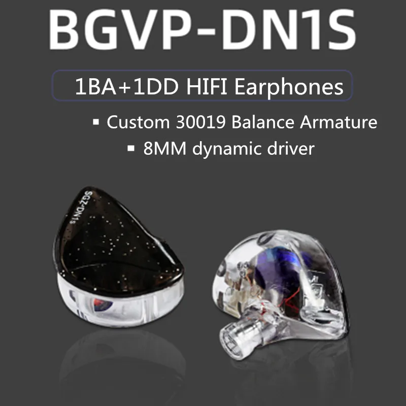 Новые гибридные наушники вкладыши BGVP DN1s 1DD + 1BA Hi Fi для музыки DI отсоединяемые MMCX DMS