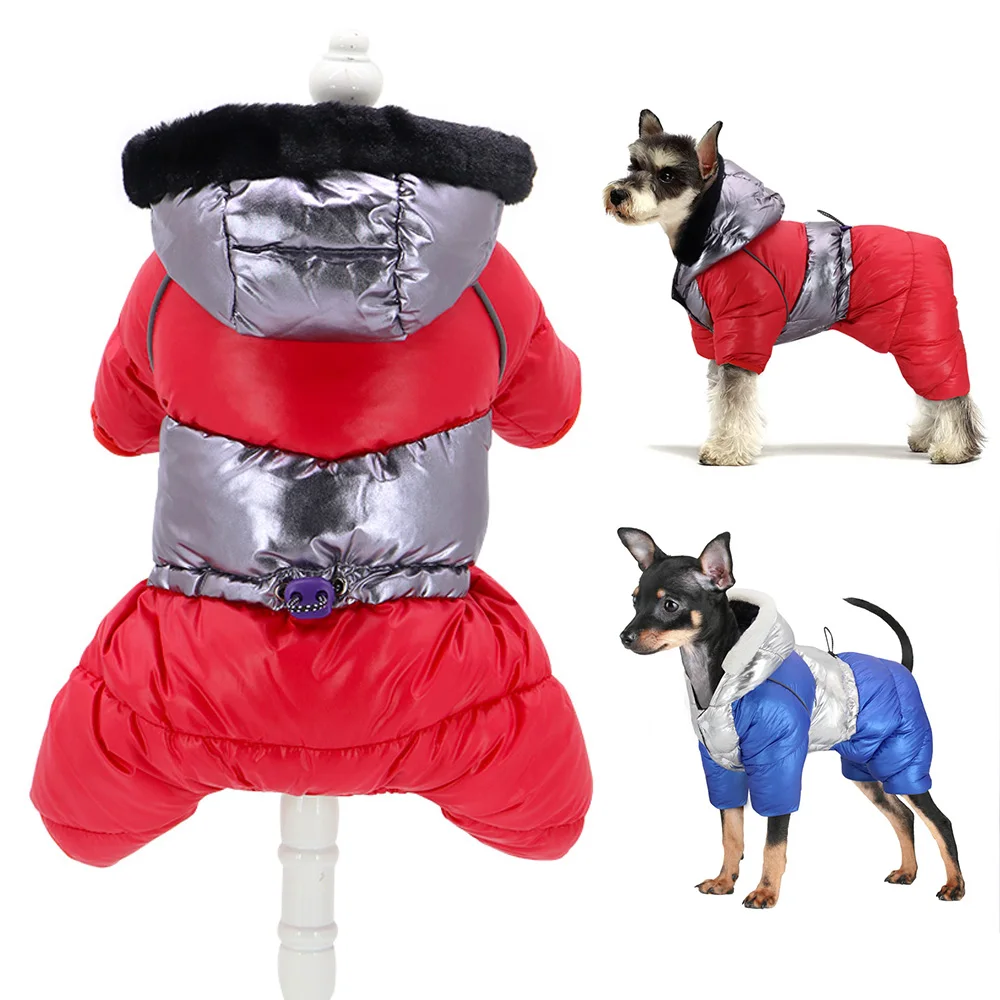Светоотражающая зимняя одежда для собак пальто толстый теплый пуховик наряд с