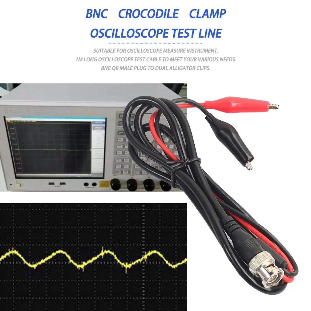 REXLIS 1 м BNC Q9 штекер для двойной защищенный зажим «крокодил» осциллограф Тесты зонд жильный кабель для осциллограф измерения инструмента