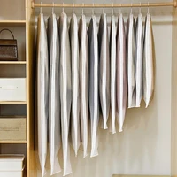 Long Hanging Clothes Dust Cover Side Open Zipper Garment Suit Dress Jacket Coat Dustproof Cover Protector Wardrobe Storage Bags 2