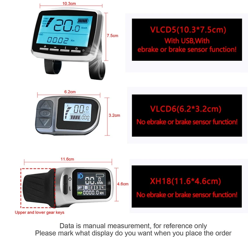 XH18 LCD Display for TongSheng TSDZ2 Mid Drive Motor Electric Bike Bicycle Ebike Parts Modification Accessories