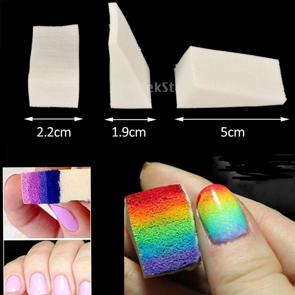 50pcs/kit Nail Art Stamping Sponges Ombre Nails Tips Coloring Tint Nail Stamper