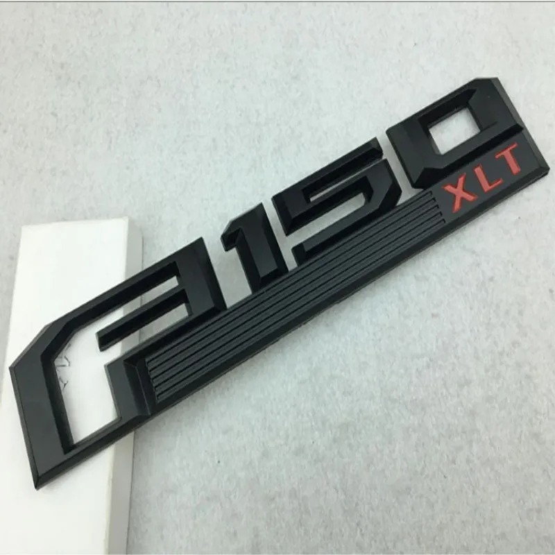 3D ABS F150 LARIAT F150XLT эмблема знак, наклейка на автомобиль багажник задняя дверь для ford SVT raptor F250 F350 focus 2 ranger kuga - Название цвета: Black XLT