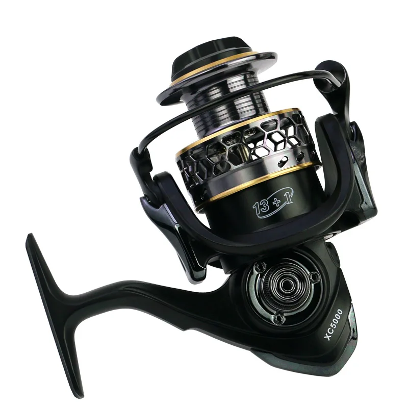 

Fishing Spinning Reel Left/Right Interchangeable Hand Wheel XC 1000-7000 Series 5.1:1 Rocker Arm Self Locking Fishing Line