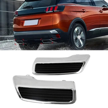 

for Peugeot 3008 5008 Allure 2017 - 2019 Exhaust Pipe Tail Cover ABS Rear Exhaust Muffler End Pipe Decoration Trim Cover