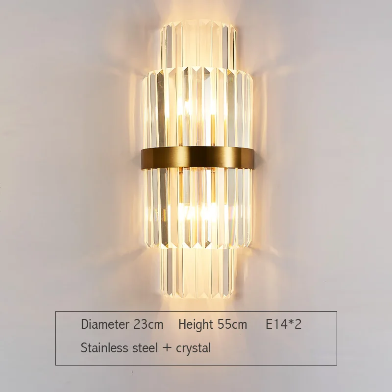 wall lamp light Style Combinations Of Modern Light Luxury Crystal Gold Wall Lamps In Bedrooms, Beds, Living Rooms, Decorative LED Lights sconce light fixture