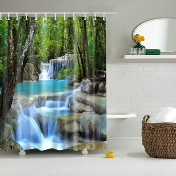 

Dafield Bathroom Decoration Accessories Shower Curtain Tropical Plants Palm Trees Banana Leaves Mildew Resistant Polyester