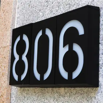 

House Number Doorplate Digital Solar Light LED Door Number Address Digits Wall Mount Number For Home With Battery
