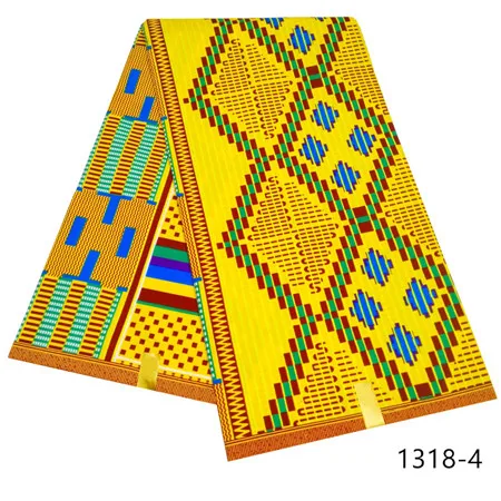 Новейший дизайн Ghanaian Kente восковая ткань настоящий полиэстер восковая ткань для ткани Горячая Veritablee восковая ткань с принтом в 6 ярдов 1318 - Цвет: 1318-4