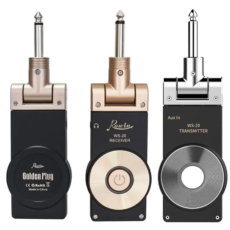 

Rowin WS-20 2.4G Wireless Guitar System Rechargeable Lithium Battery Transmitter Receiver 30 Meters Transmission Range 3 colors