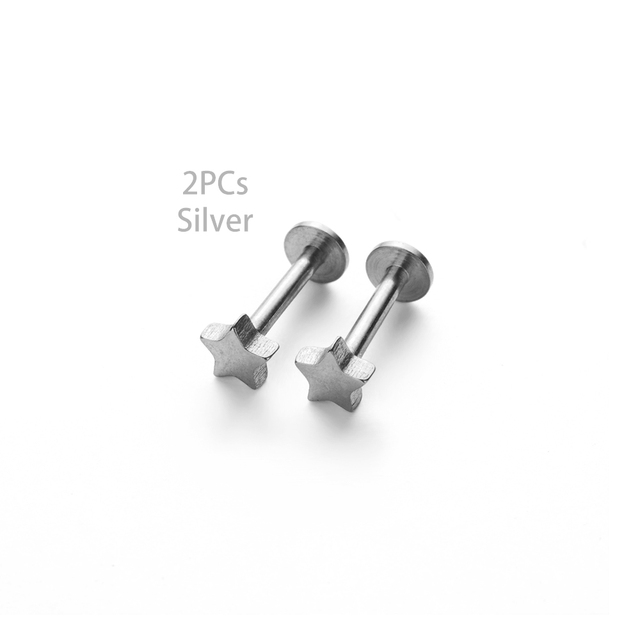 Cartilage Helix Tragus Stud Earrings Ear Nail Stainless Steel Bar Piercing Crystal Body Jewelry Accessories Gifts