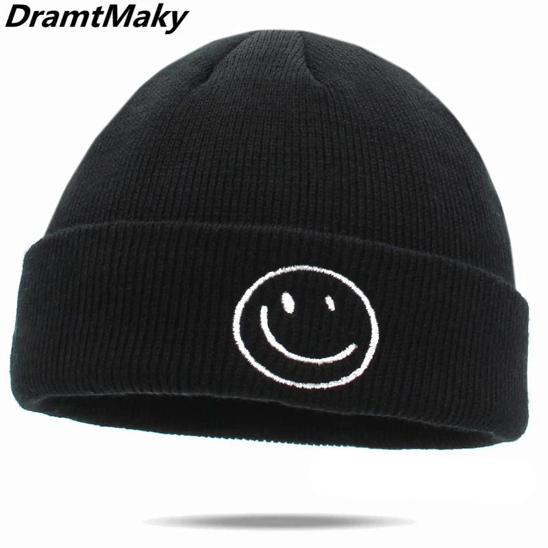 beanie with smiley face logo