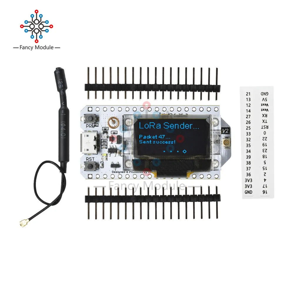 Плата расширения diymore LoRa 868 -915 МГц 0 96 &quotOLED-дисплей ESP32 Wi-Fi Bluetooth антенна