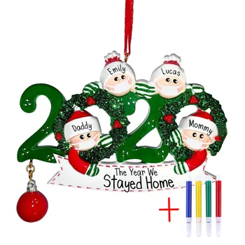 

New Year 2021 Family DIY Handwritten Name Doll Snowman Christmas Tree Hanging Pendant Ornaments Christmas Decorations for Home