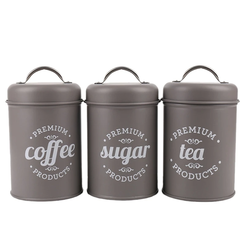 

1/3Pcs/Set Storage Tank Cover Steel Kitchen Utensils Multifunction Tea Coffee Sugar Square Box Case Household Quality Beautiful