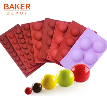 

BAKER DEPOT dome silicone chocolate mold round cake pastry form candy jelly gummy pudding mould soap resin tool DIY cakes