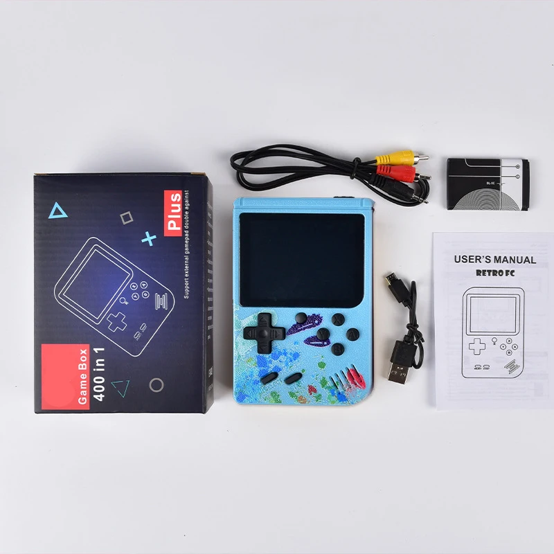 Colorful Retro Portable Mini Handheld Video Game Console 8-Bit 3.0 Inch Color LCD Kids Color Game Player Built-in 400 games 