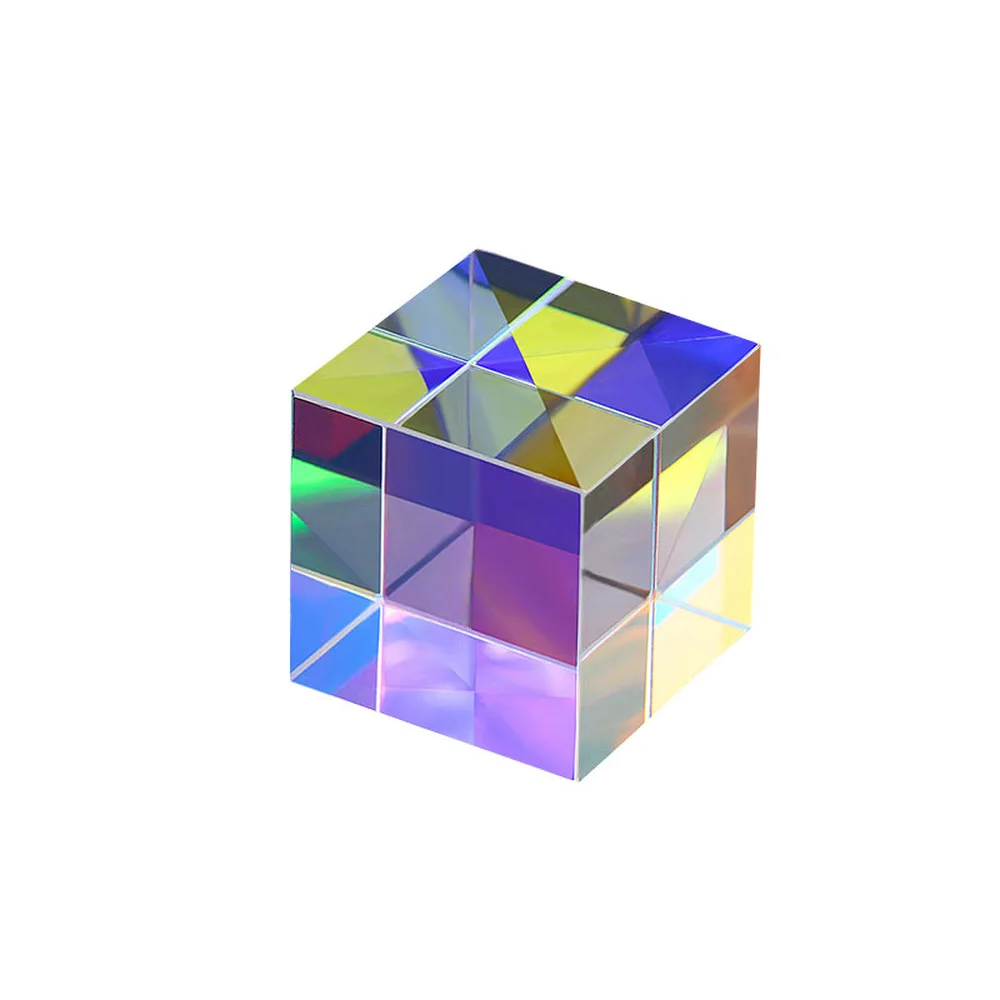 Kaufen 6 stücke Farbe Prism K9 Glas Sechs seitige Helle Licht Cube Strahl Aufspaltung Prismen Optische Experiment Objektiv Rand Forschung dekoration