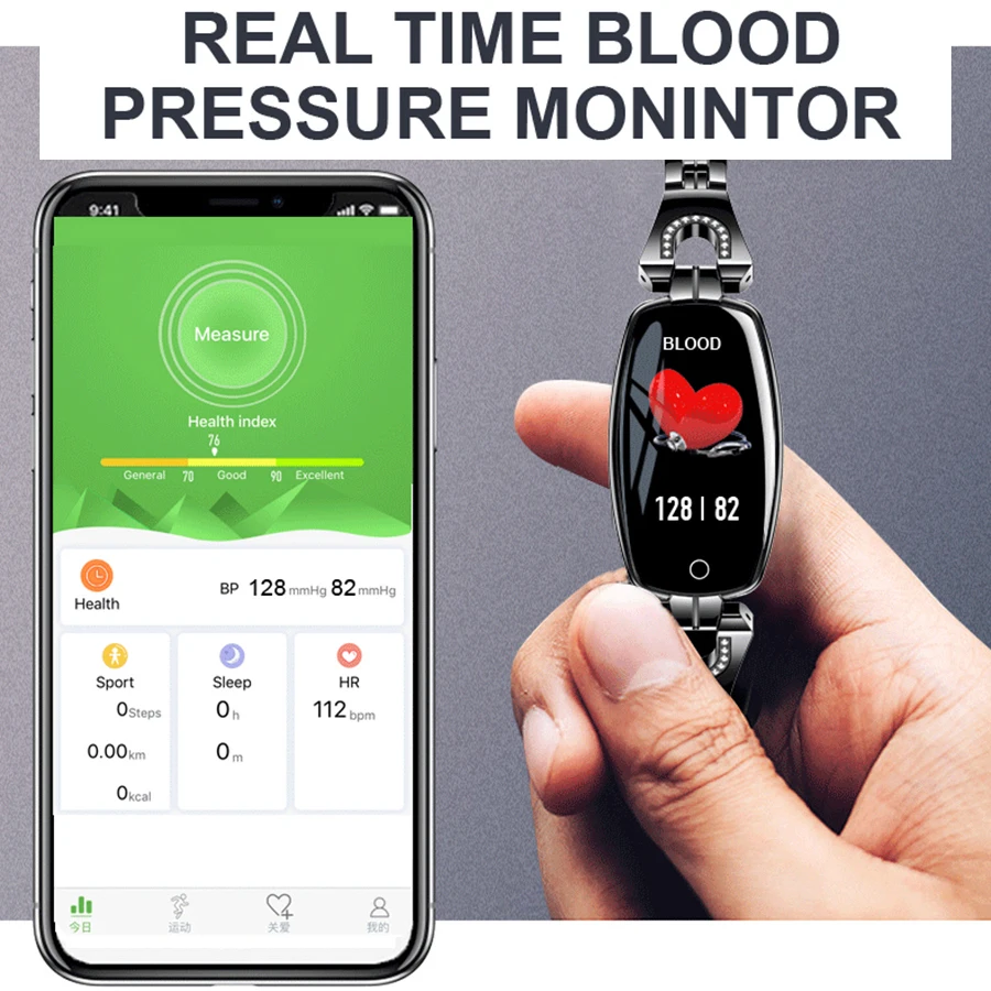 H8 PK IWO8 9 Модные Смарт-часы для женщин водонепроницаемые HeartRate мониторинг Bluetooth для Android IOS фитнес-трек Bcelet Smartwatch