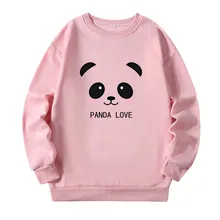  Cute Panda Print Women's Hoodie Kawai Anime Cartoon Sweatshirt Gothic Oversized Girl Boy Sports Top O-Neck Wild Pullover 