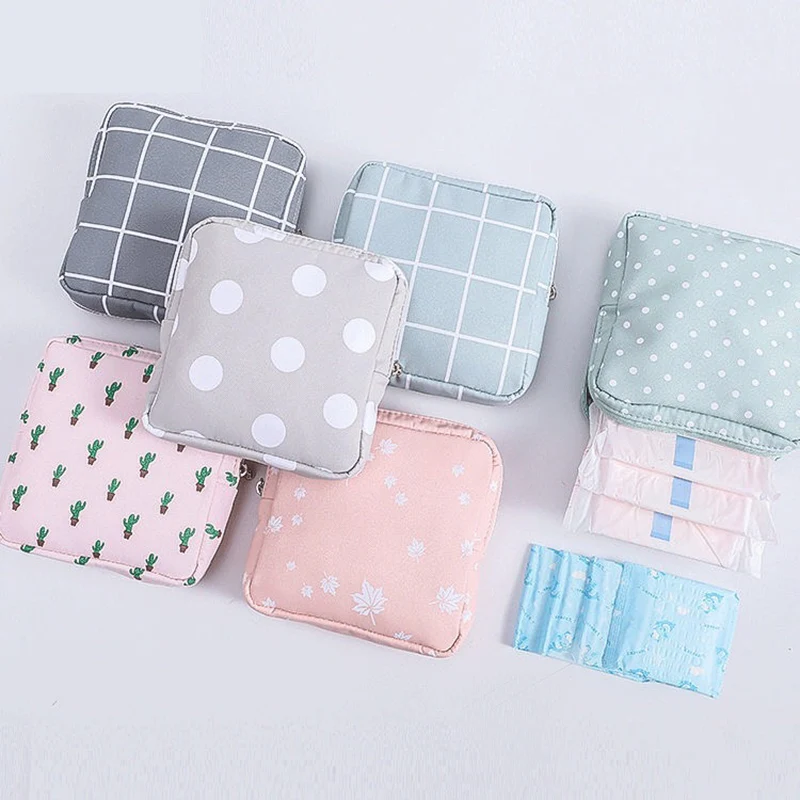 

Storage Bag Organizer Headphone Case Sanitary Credit Card Holder Girl Sanitary Pad Bag Napkin Towel Coin Purse Cosmetics