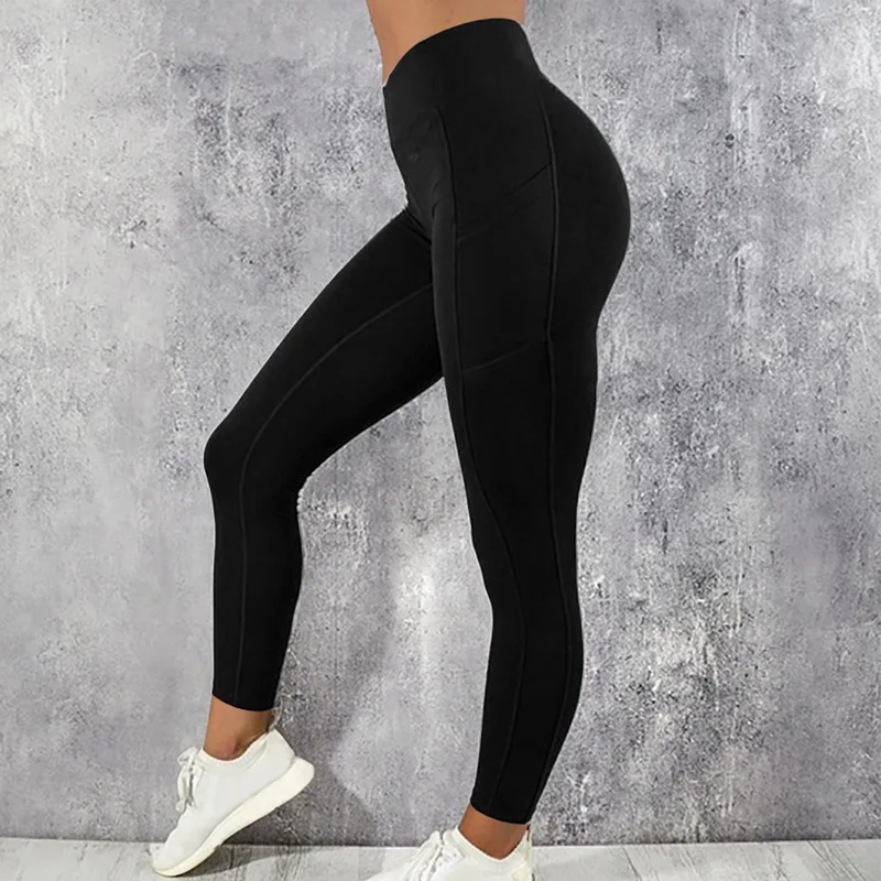 Sexy Fitness Women Gym Leggings Push Up High Waist Pocket Workout Slim Leggins Fashion Casual Mujer Pencil Pants capri leggings