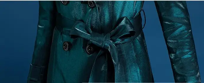 Весна Осень двойной Breased длинный рукав Epaulet Зеленый ветровка пальто для женщин, Женское пальто 3xl одежда