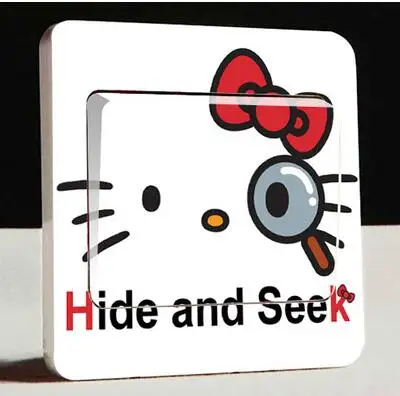 1 шт. последняя идея Красного котенка hello Kitty переключатель наклейки s домашний сладкий домашний настенный стикер переключатель - Цвет: Бургундия