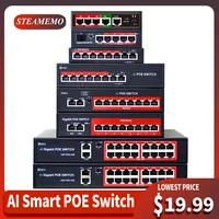 STEAMEMO POE Schalter Mit SFP Ethernet Switch Für IP Kamera/Wireless AP/CCTV Kamera AI Smart Switch