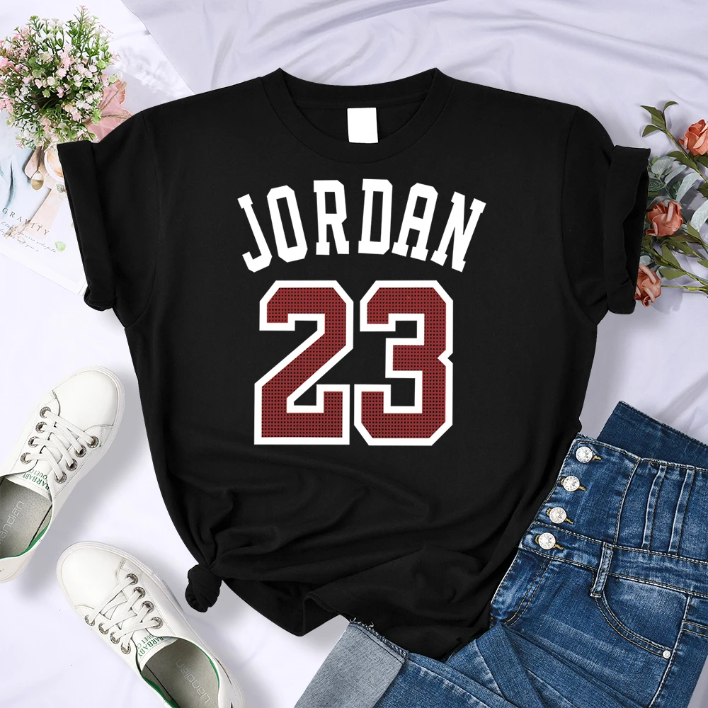 T-Shirts Women Clothing Crewneck-Tops Sweat Oversize Jordan Cool-Print Street-Fashion