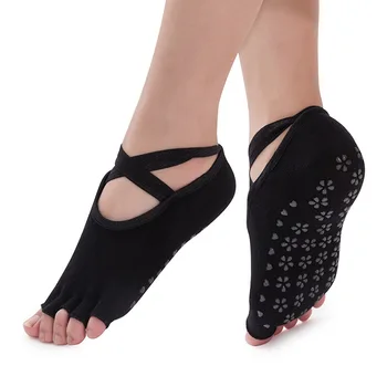 

Women Yoga Backless Five Toe Anti-Slip Ankle Grip Socks Dots Pilates Fitness Gym Socks Ladies Sports Socks Dance ballet