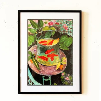 

Matisse framed art the gold fish aluminum picture frame with matboard 30x40cm
