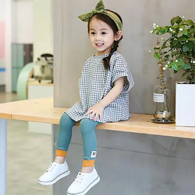 Children Leggings Girl Cotton Warm Comfortable Autumn Winter Long Soft Crochet Trousers Candy Color Kid Leggings Girls Age 3-8T