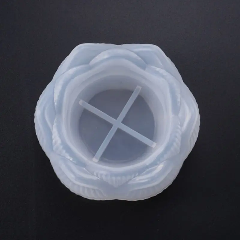 

Transparent DIY Ashtray Mold Lotus Candle Holder Storage Box Mould Flower Pot