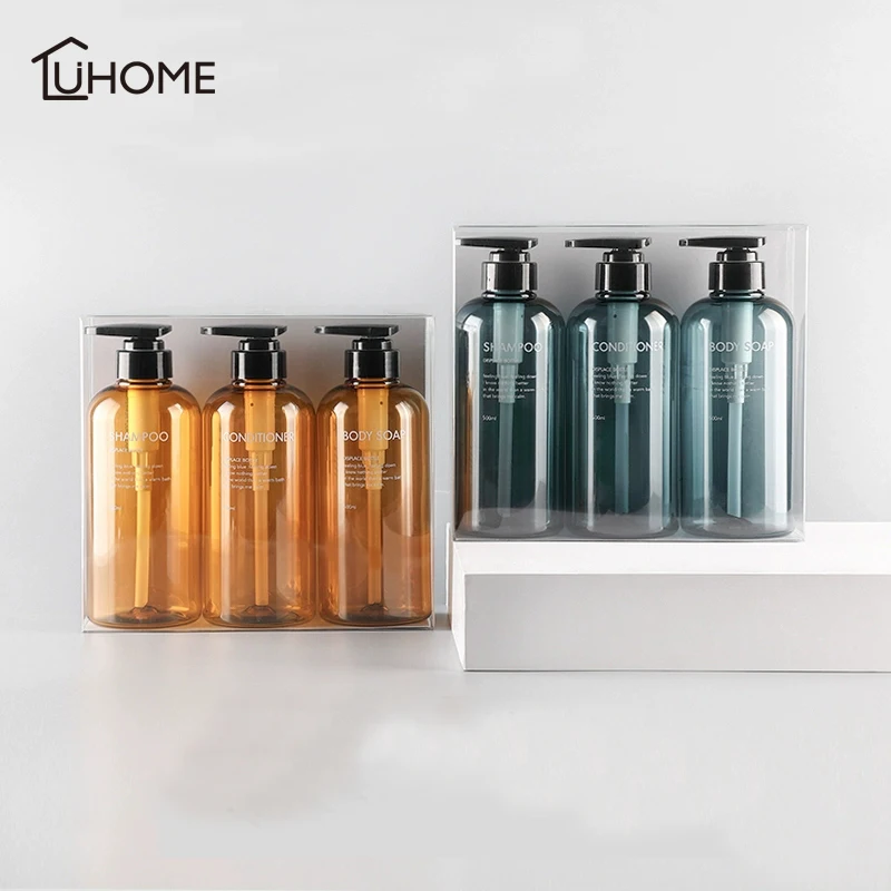 3 uds de dispensador de jabón líquido botella de desinfectante de manos botella de champú corporal de baño botella de Gel de ducha al aire libre herramientas de viaje 300ML/500ML