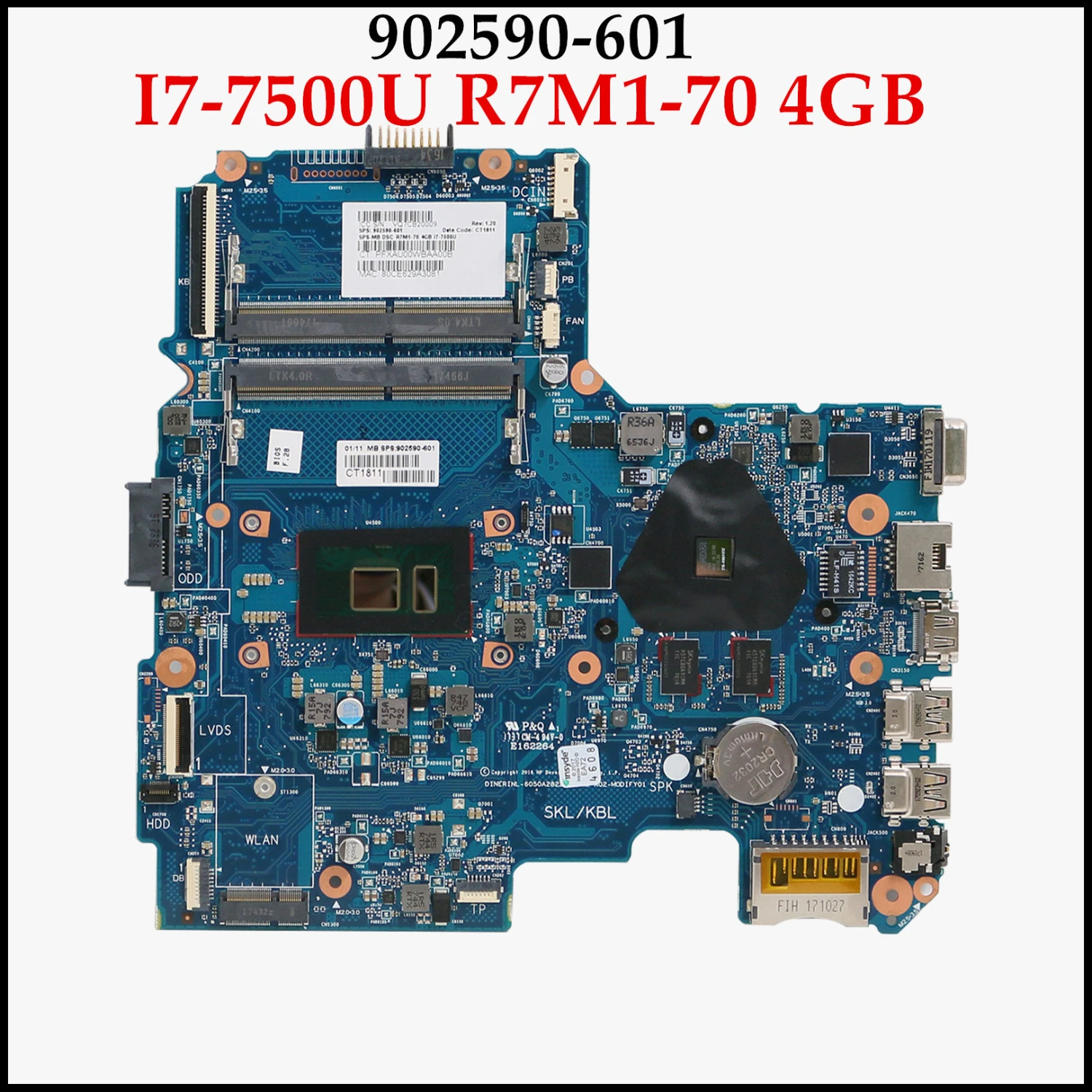 Высокое качество 902590-001 для HP 240 G5 14-AM Материнская плата ноутбука 6050A2822501-MB I7-7500U R7M1-70