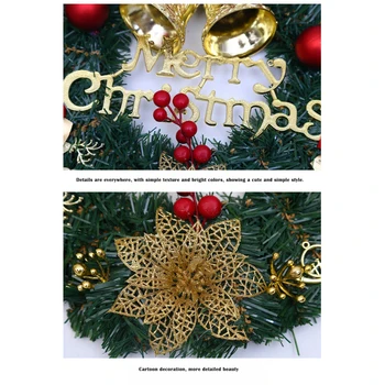 

Christmas Party New Year Outdoor Christmas Wreath 30CM House Doorbell Decoration Cloth Colorful Christmas Decoration Doorbell