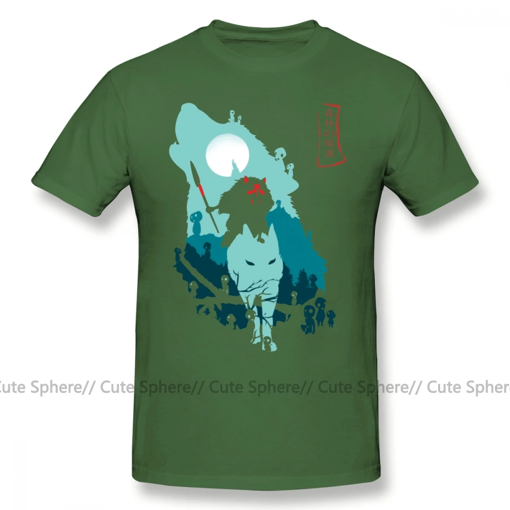 Mononoke футболка Принцесса Мононоке футболка классическая мужская футболка принт короткий рукав XXX 100 хлопок забавная футболка - Цвет: Army Green