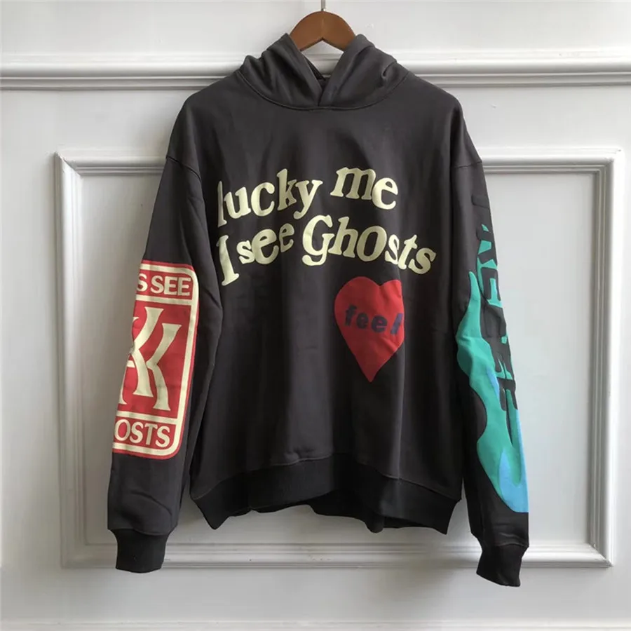 

D Printing skull Graffiti Hoodie Men Women 1:1 High Quality 2019FW Winter Kanye West Kids See Ghosts Sweatshirts Mens Hoodies