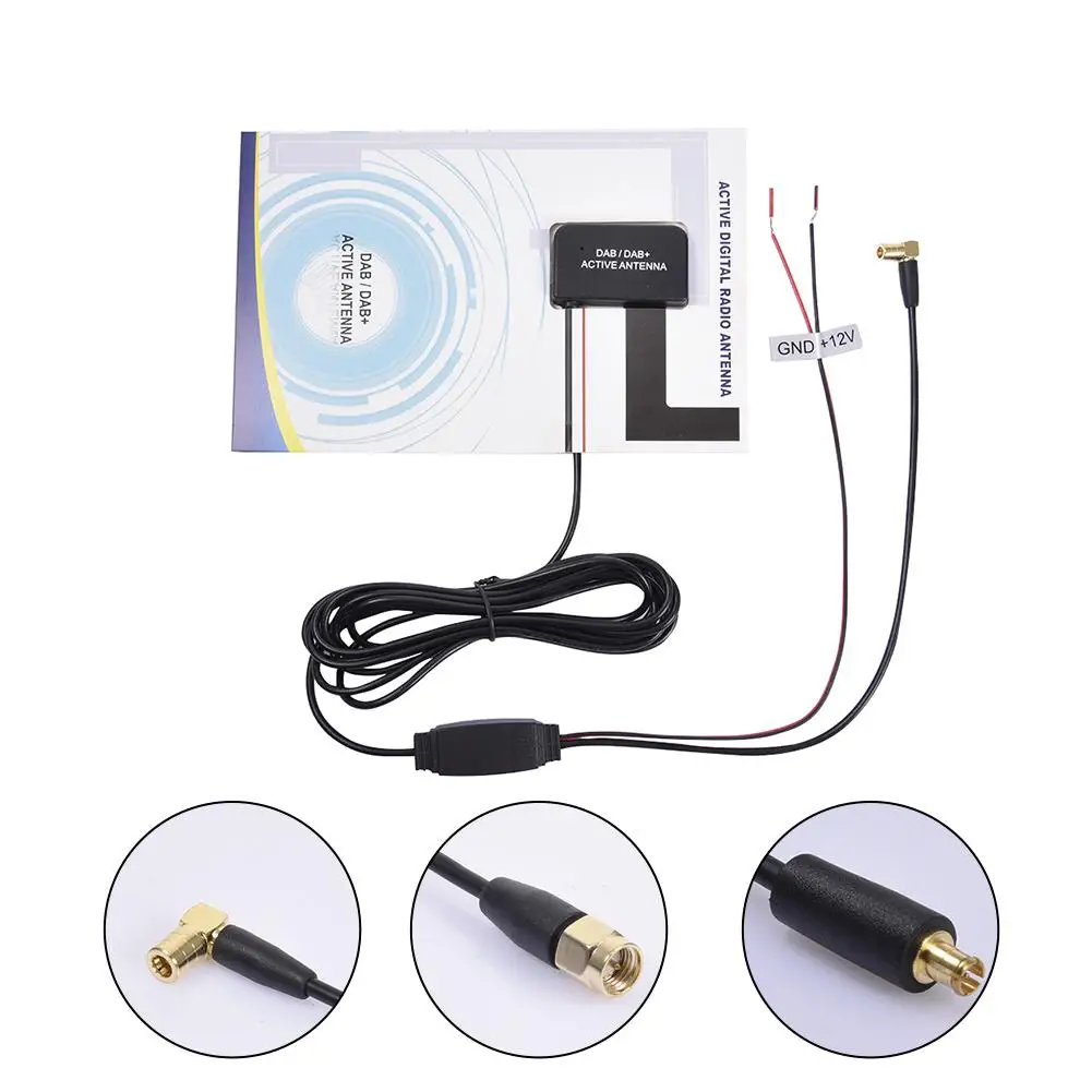 

New 12V Glass Mount Car DAB Digital Radio Patch Aerial Antenna Adhesive Transparent Built-in Antenna European Car Accessories