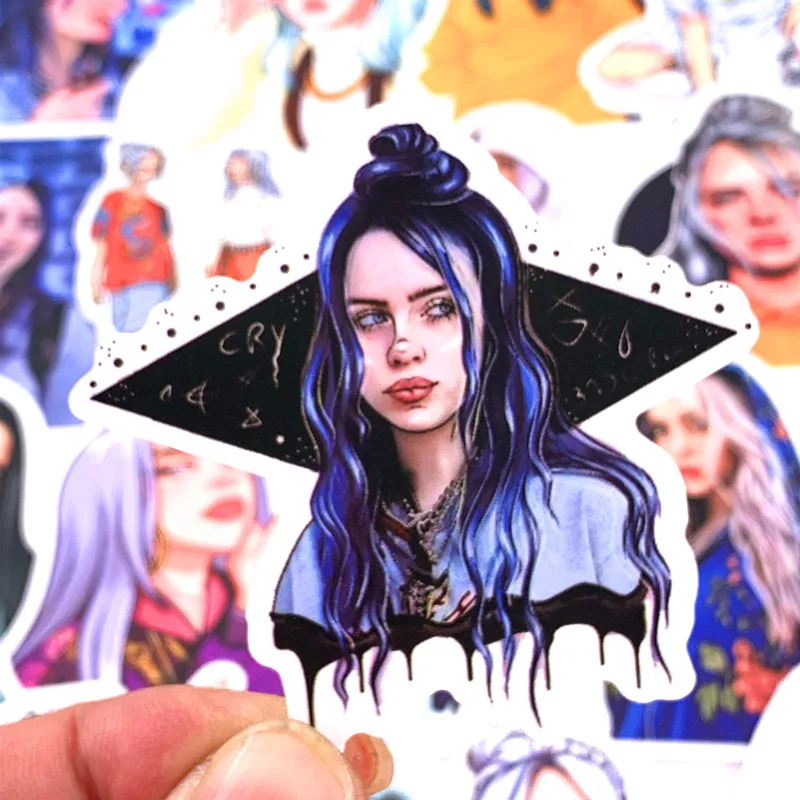 50 Billie Eilish наклейки ПВХ граффити наклейки багаж гитара водонепроницаемые автомобильные наклейки